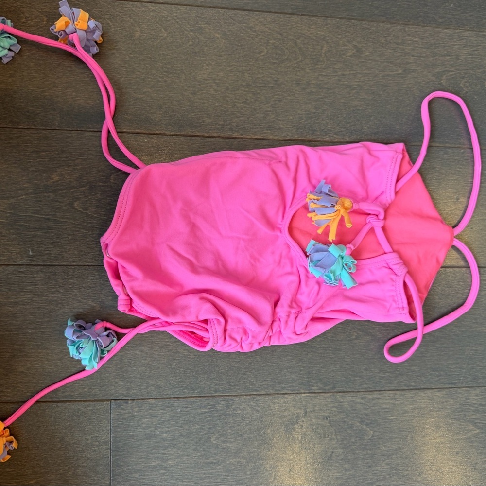 Designer From Denny’s! Peixoto Bright Pink Girls One-Piece Swimsuit - Picture 6 of 13